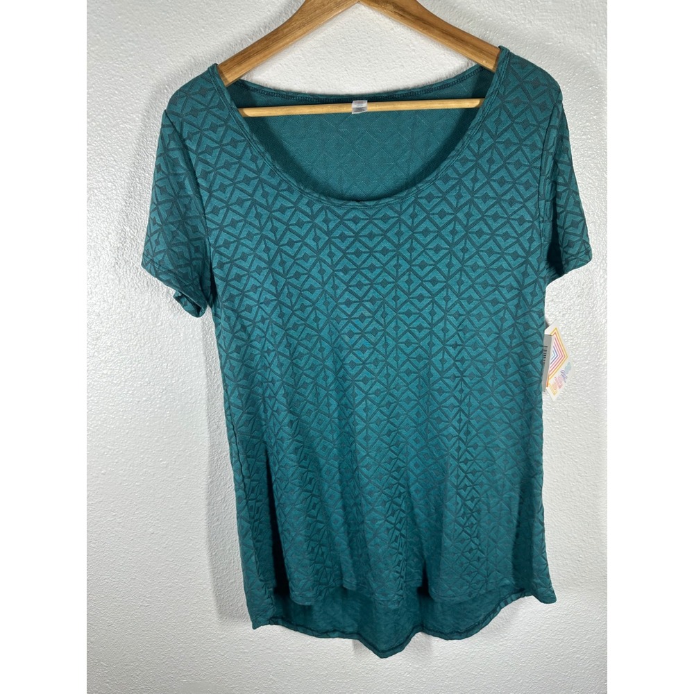 LuLaRoe‎ T-Shirt Womens S Classic T Geometric Jacquard Short Sleeve Scoop Neck
